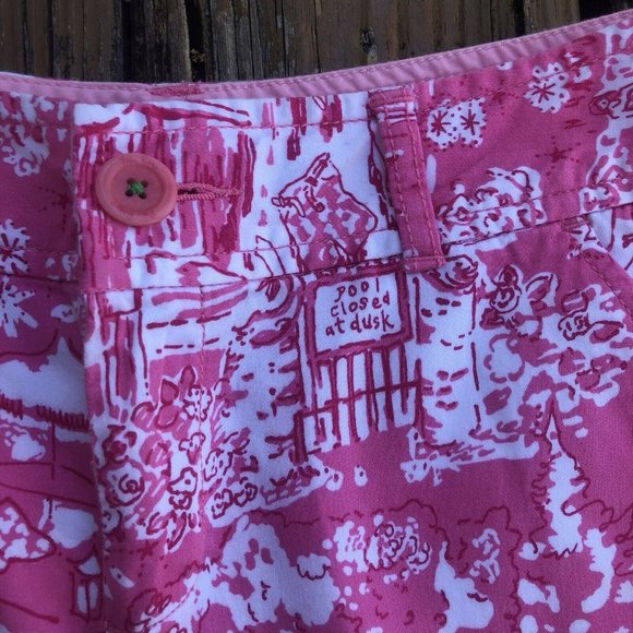 Lilly Pulitzer Shorts Skinny Dippin Sz 4 Callahan Womens Pink White RARE HTF - Picture 5 of 8